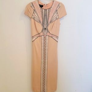 Bebe Pink Dress With Detailed Front Size xxs
